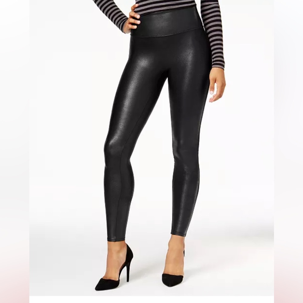 Spanx Faux Leather Leggings Pants Women's Size medium Black